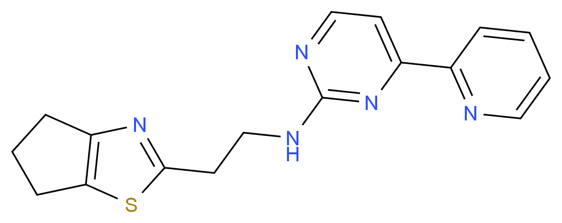 N-[2-(5,6-dihydro-4H-cyclopenta[d][1,3]thiazol-2-yl)ethyl]-4-(2-pyridinyl)-2-pyrimidinamine_分子结构_CAS_)