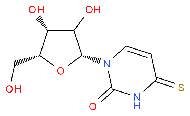 1-[(2R,4R,5R)-3,4-dihydroxy-5-(hydroxymethyl)oxolan-2-yl]-4-sulfanylidene-1,2,3,4-tetrahydropyrimidin-2-one_分子结构_CAS_13957-31-8