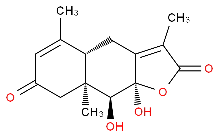 (4aS,8aS,9S,9aR)-9,9a-dihydroxy-3,5,8a-trimethyl-2H,4H,4aH,7H,8H,8aH,9H,9aH-naphtho[2,3-b]furan-2,7-dione_分子结构_CAS_1372558-36-5