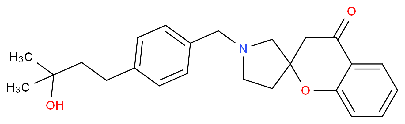 1'-[4-(3-hydroxy-3-methylbutyl)benzyl]spiro[chromene-2,3'-pyrrolidin]-4(3H)-one_分子结构_CAS_)