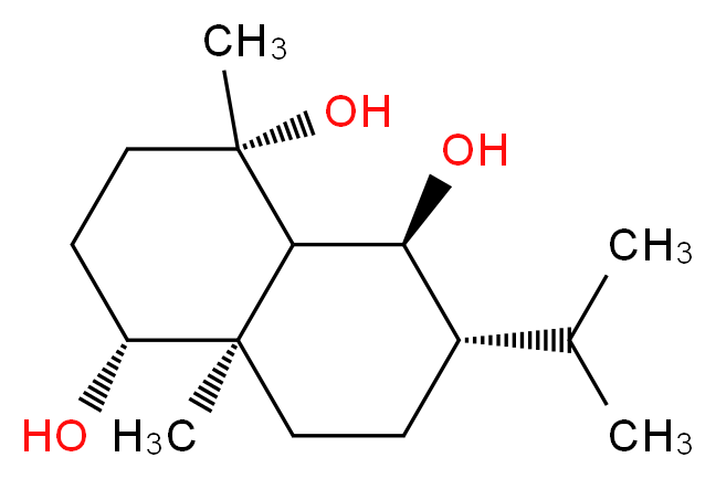 (1R,4S,4aS,5S,6S,8aR)-4,8a-dimethyl-6-(propan-2-yl)-decahydronaphthalene-1,4,5-triol_分子结构_CAS_227471-20-7
