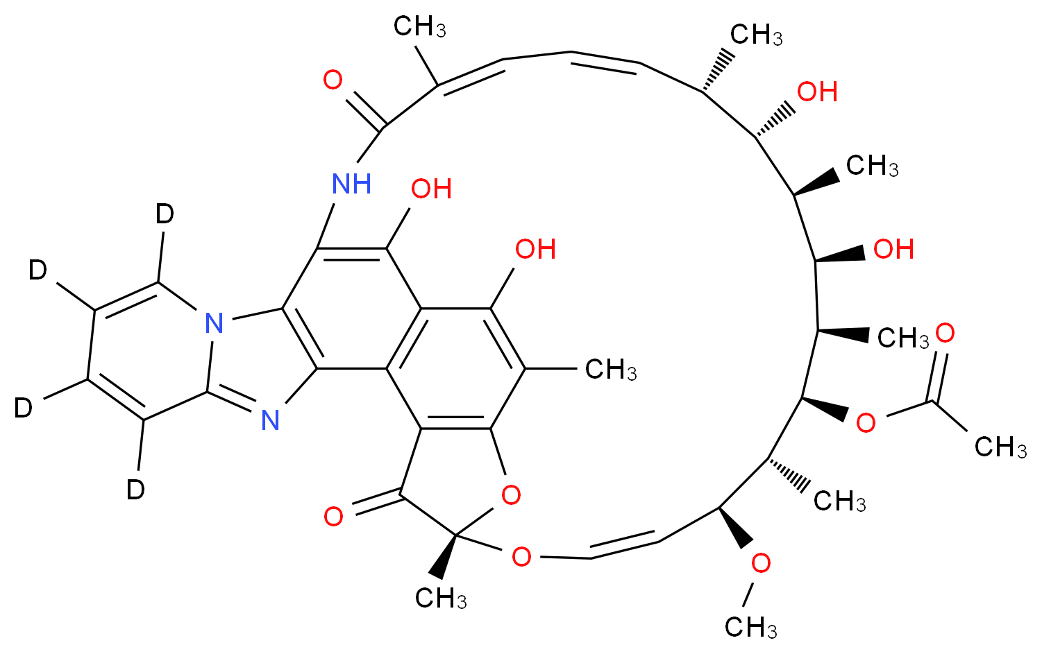 11-Desmethyl Rifaximin-d4_分子结构_CAS_1316302-12-1)