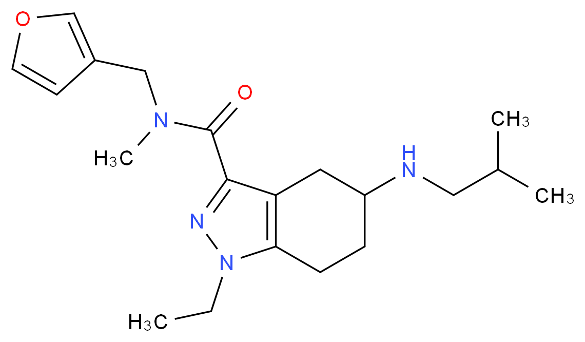 1-ethyl-N-(3-furylmethyl)-5-(isobutylamino)-N-methyl-4,5,6,7-tetrahydro-1H-indazole-3-carboxamide_分子结构_CAS_)