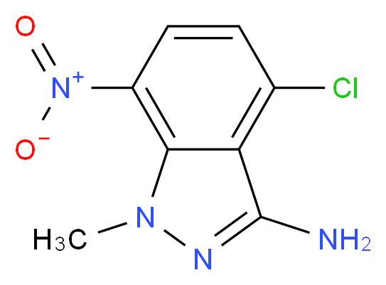 4-Chloro-1-methyl-7-nitro-1H-indazol-3-amine_分子结构_CAS_)
