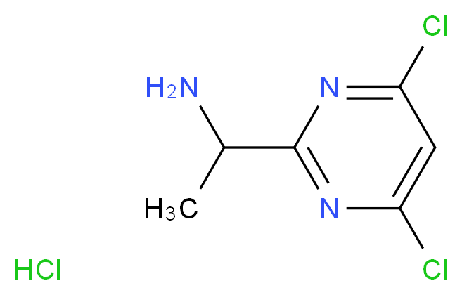 1-(4,6-dichloropyrimidin-2-yl)ethan-1-amine hydrochloride_分子结构_CAS_1196153-67-9