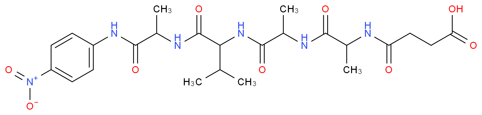 N-SUCCINYL-ALA-ALA-VAL-ALA p-NITROANILIDE_分子结构_CAS_108322-03-8)