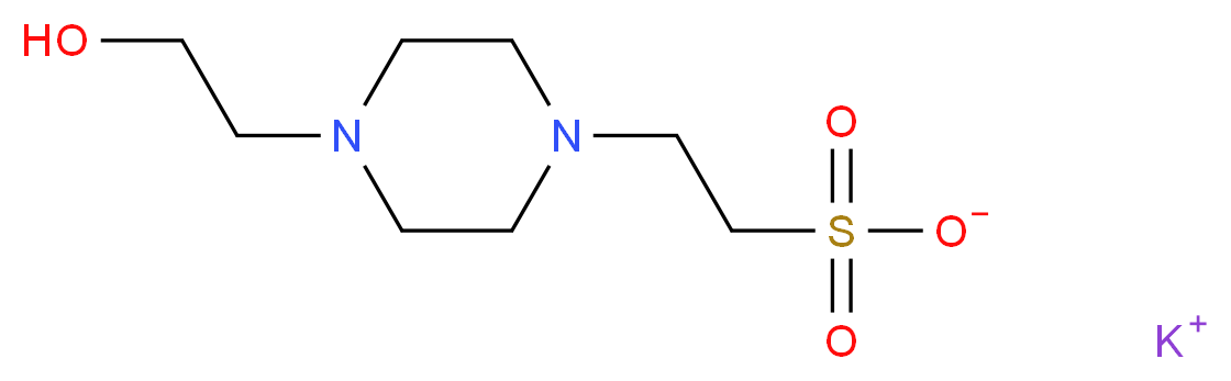 potassium 2-[4-(2-hydroxyethyl)piperazin-1-yl]ethane-1-sulfonate_分子结构_CAS_82207-62-3