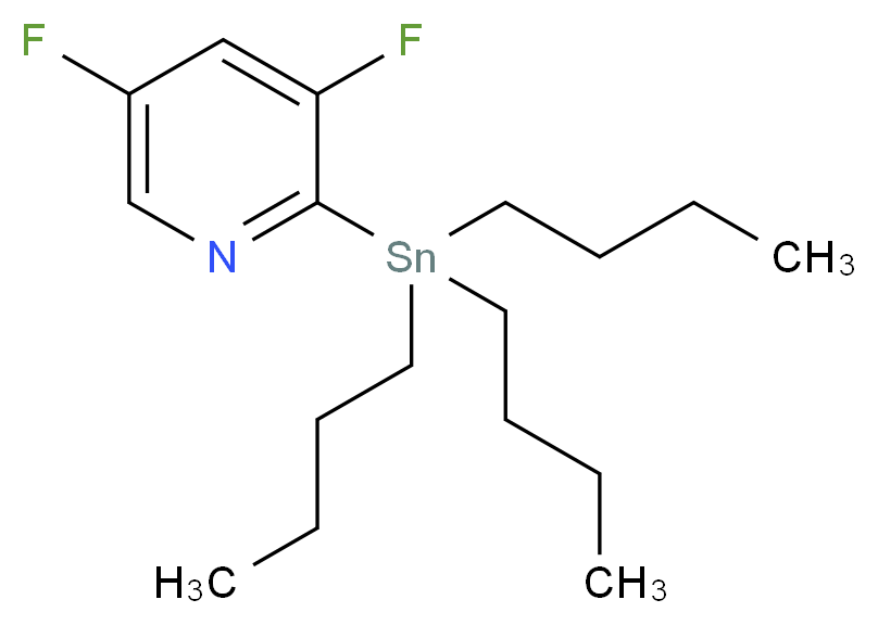 3,5-Difluoro-2-tributylstannylpyridine_分子结构_CAS_765917-25-7)