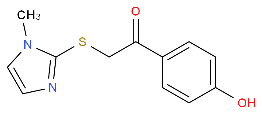 1-(4-hydroxyphenyl)-2-[(1-methyl-1H-imidazol-2-yl)thio]ethanone_分子结构_CAS_313666-46-5)