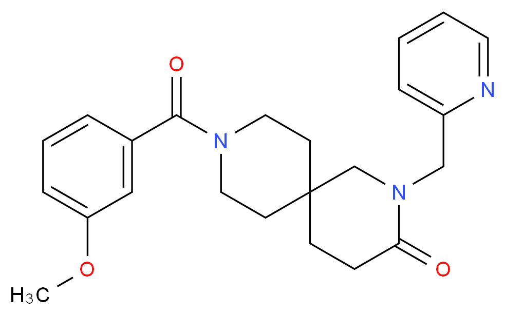 9-(3-methoxybenzoyl)-2-(pyridin-2-ylmethyl)-2,9-diazaspiro[5.5]undecan-3-one_分子结构_CAS_)
