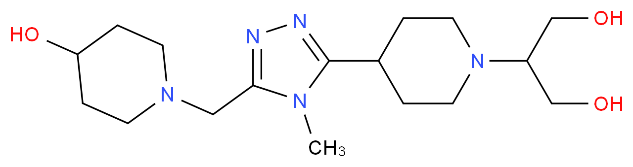 2-(4-{5-[(4-hydroxypiperidin-1-yl)methyl]-4-methyl-4H-1,2,4-triazol-3-yl}piperidin-1-yl)propane-1,3-diol_分子结构_CAS_)