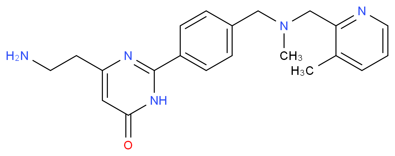 6-(2-aminoethyl)-2-[4-({methyl[(3-methylpyridin-2-yl)methyl]amino}methyl)phenyl]pyrimidin-4(3H)-one_分子结构_CAS_)