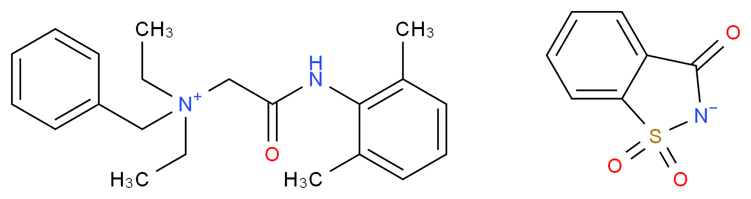 1,1,3-trioxo-2,3-dihydro-1λ<sup>6</sup>,2-benzothiazol-2-ide; benzyl({[(2,6-dimethylphenyl)carbamoyl]methyl})diethylazanium_分子结构_CAS_90823-38-4