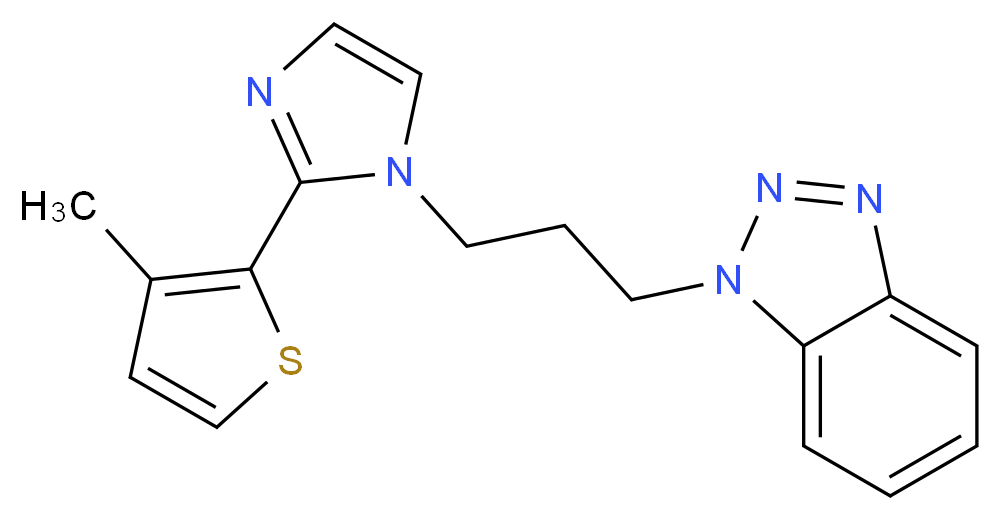 1-{3-[2-(3-methyl-2-thienyl)-1H-imidazol-1-yl]propyl}-1H-1,2,3-benzotriazole_分子结构_CAS_)
