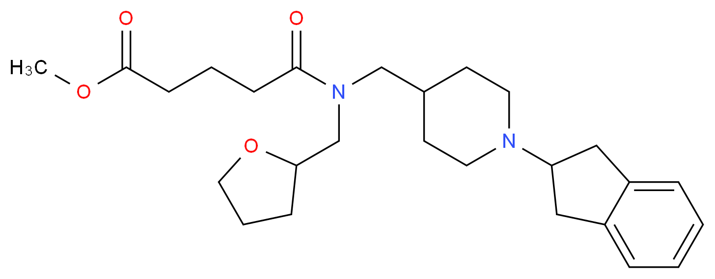 methyl 5-[{[1-(2,3-dihydro-1H-inden-2-yl)-4-piperidinyl]methyl}(tetrahydro-2-furanylmethyl)amino]-5-oxopentanoate_分子结构_CAS_)