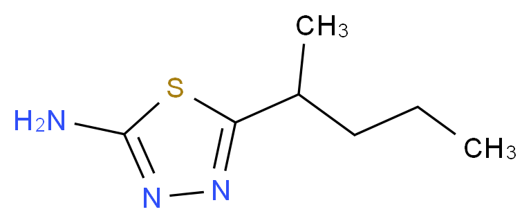 5-(1-Methylbutyl)-1,3,4-thiadiazol-2-amine_分子结构_CAS_72836-32-9)