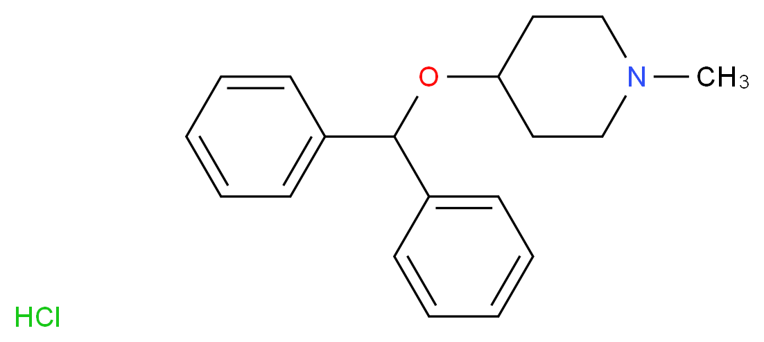 4-BENZHYDRYLOXY-1-METHYL PIPERIDINE HYDROCHLORIDE_分子结构_CAS_132-18-3)