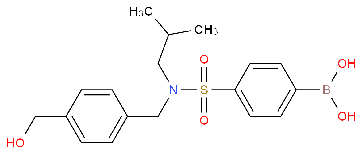 [4-({[4-(hydroxymethyl)phenyl]methyl}(2-methylpropyl)sulfamoyl)phenyl]boronic acid_分子结构_CAS_957060-86-5