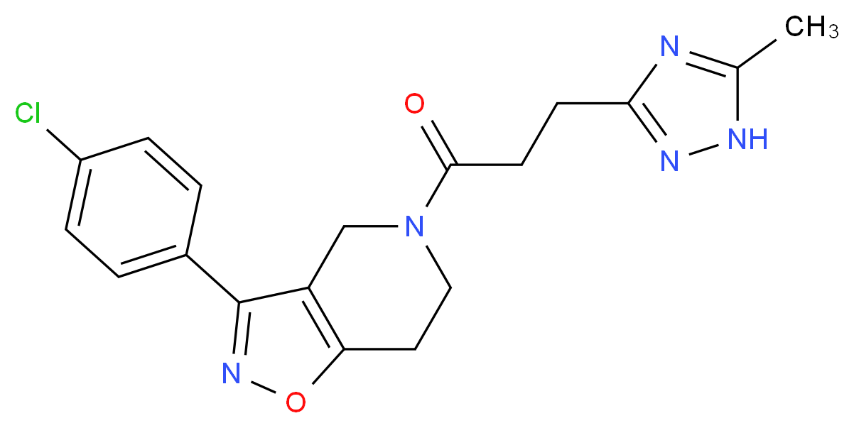 3-(4-chlorophenyl)-5-[3-(5-methyl-1H-1,2,4-triazol-3-yl)propanoyl]-4,5,6,7-tetrahydroisoxazolo[4,5-c]pyridine_分子结构_CAS_)