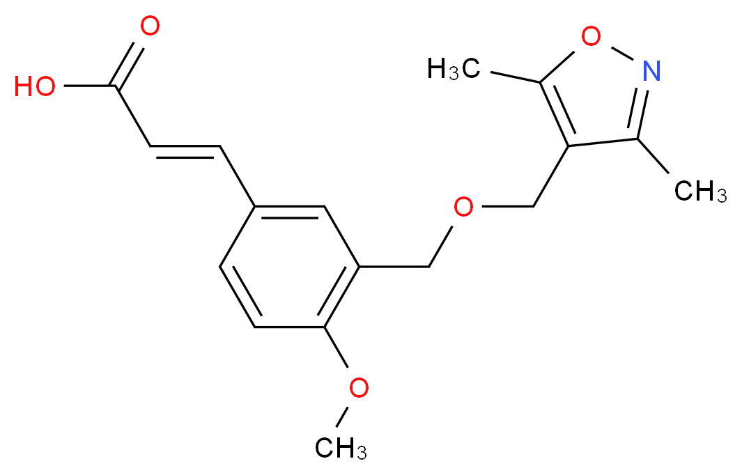 (2E)-3-(3-{[(3,5-Dimethylisoxazol-4-yl)methoxy]-methyl}-4-methoxyphenyl)acrylic acid_分子结构_CAS_)