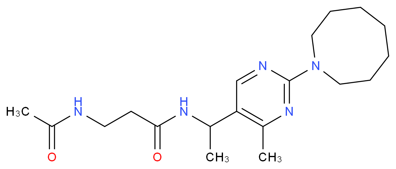 N~3~-acetyl-N~1~-{1-[2-(1-azocanyl)-4-methyl-5-pyrimidinyl]ethyl}-beta-alaninamide_分子结构_CAS_)