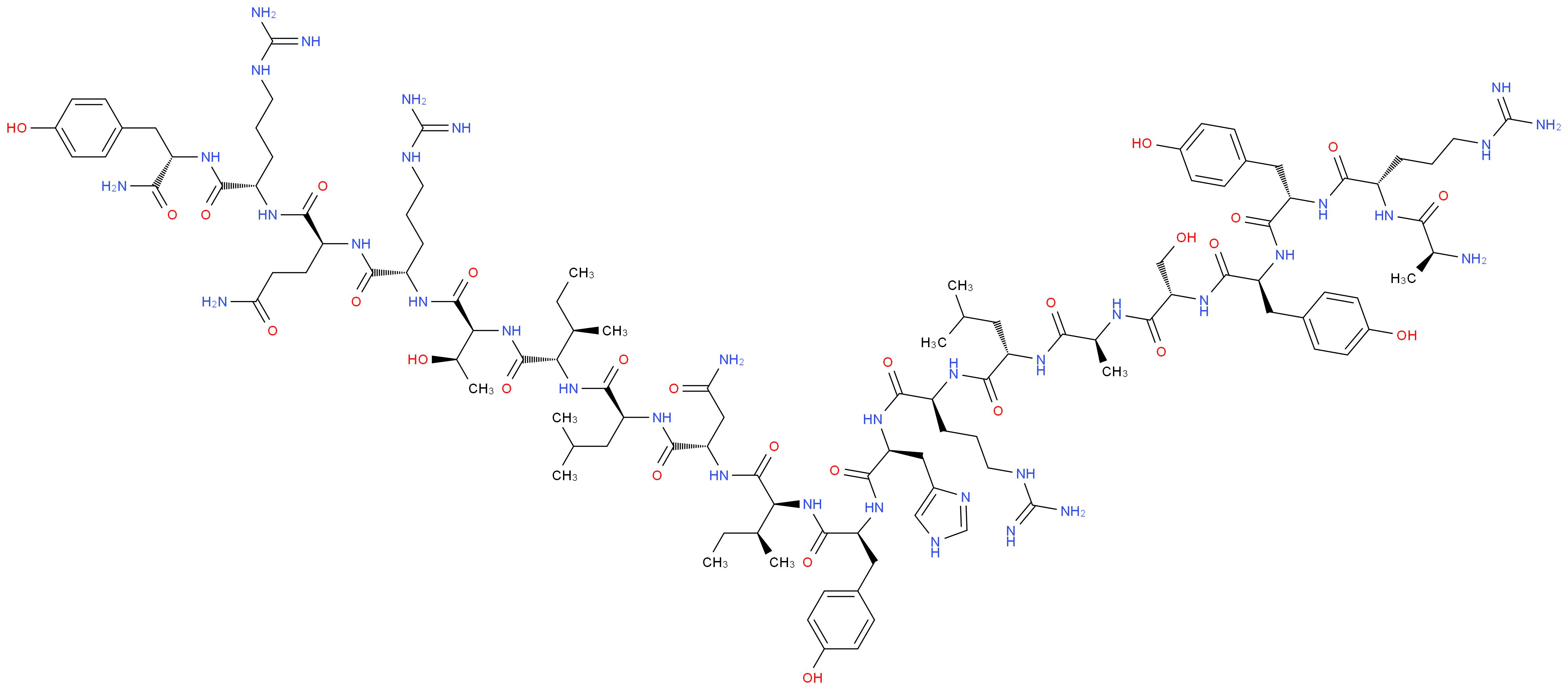 (2S)-2-[(2S)-2-[(2S,3R)-2-[(2S,3R)-2-[(2S)-2-[(2S)-2-[(2S,3S)-2-[(2S)-2-[(2S)-2-[(2S)-2-[(2S)-2-[(2S)-2-[(2S)-2-[(2S)-2-[(2S)-2-[(2S)-2-[(2S)-2-aminopropanamido]-5-carbamimidamidopentanamido]-3-(4-hydroxyphenyl)propanamido]-3-(4-hydroxyphenyl)propanamido]-3-hydroxypropanamido]propanamido]-4-methylpentanamido]-5-carbamimidamidopentanamido]-3-(1H-imidazol-4-yl)propanamido]-3-(4-hydroxyphenyl)propanamido]-3-methylpentanamido]-3-carbamoylpropanamido]-4-methylpentanamido]-3-methylpentanamido]-3-hydroxybutanamido]-5-carbamimidamidopentanamido]-N-[(1S)-4-carbamimidamido-1-{[(1S)-1-carbamoyl-2-(4-hydroxyphenyl)ethyl]carbamoyl}butyl]pentanediamide_分子结构_CAS_98264-90-5