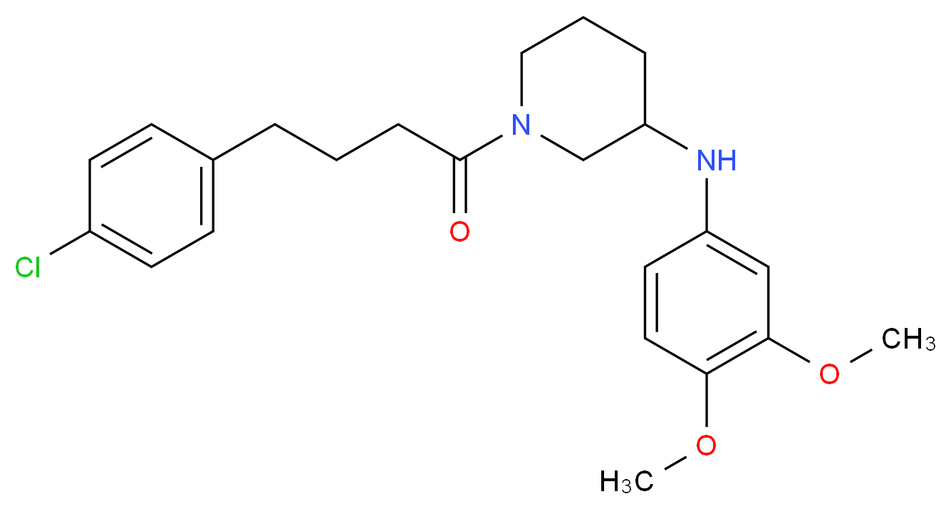 1-[4-(4-chlorophenyl)butanoyl]-N-(3,4-dimethoxyphenyl)-3-piperidinamine_分子结构_CAS_)