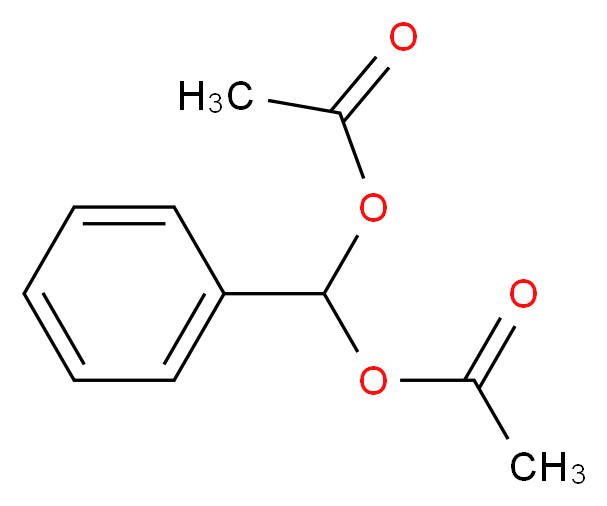 (acetyloxy)(phenyl)methyl acetate_分子结构_CAS_581-55-5