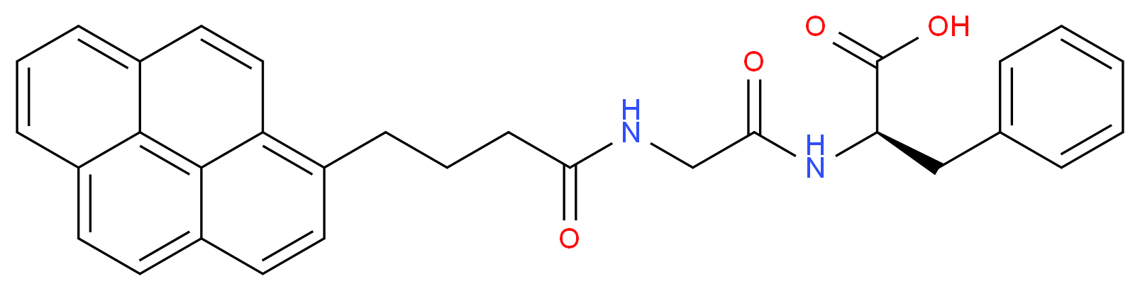 (2R)-3-phenyl-2-{2-[4-(pyren-1-yl)butanamido]acetamido}propanoic acid_分子结构_CAS_228414-52-6