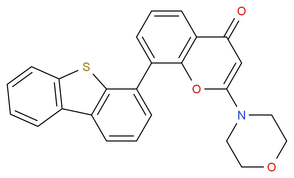 2-(morpholin-4-yl)-8-{8-thiatricyclo[7.4.0.0^{2,7}]trideca-1(13),2,4,6,9,11-hexaen-6-yl}-4H-chromen-4-one_分子结构_CAS_503468-95-9