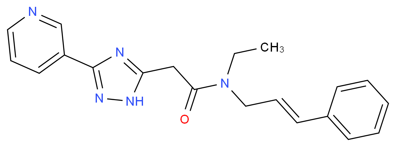 N-ethyl-N-[(2E)-3-phenylprop-2-en-1-yl]-2-(3-pyridin-3-yl-1H-1,2,4-triazol-5-yl)acetamide_分子结构_CAS_)