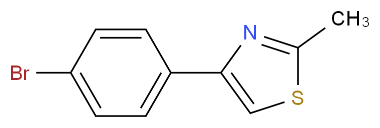 4-(4-Bromophenyl)-2-methyl-1,3-thiazole 97%_分子结构_CAS_66047-74-3)