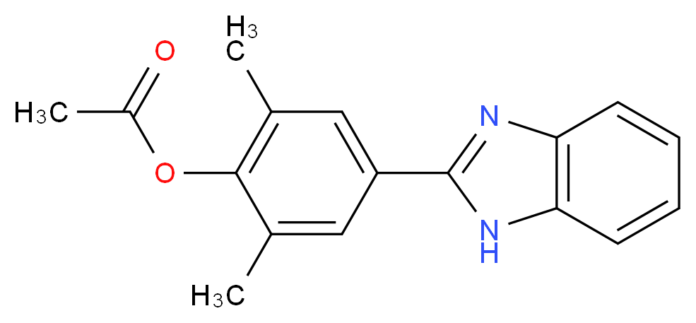 4-(1H-benzimidazol-2-yl)-2,6-dimethylphenyl acetate_分子结构_CAS_)