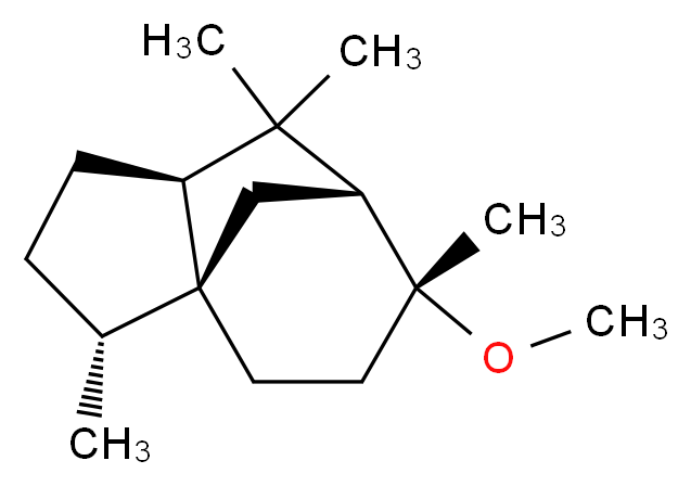 (1S,2R,5S,7R,8R)-8-methoxy-2,6,6,8-tetramethyltricyclo[5.3.1.0<sup>1</sup>,<sup>5</sup>]undecane_分子结构_CAS_19870-74-7