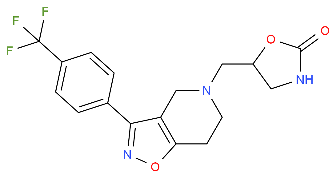 5-{[3-[4-(trifluoromethyl)phenyl]-6,7-dihydroisoxazolo[4,5-c]pyridin-5(4H)-yl]methyl}-1,3-oxazolidin-2-one_分子结构_CAS_)