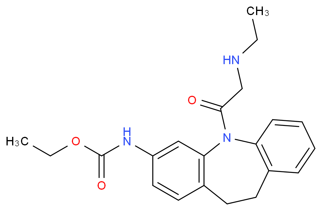 ethyl N-{2-[2-(ethylamino)acetyl]-2-azatricyclo[9.4.0.0<sup>3</sup>,<sup>8</sup>]pentadeca-1(11),3,5,7,12,14-hexaen-5-yl}carbamate_分子结构_CAS_134068-17-0