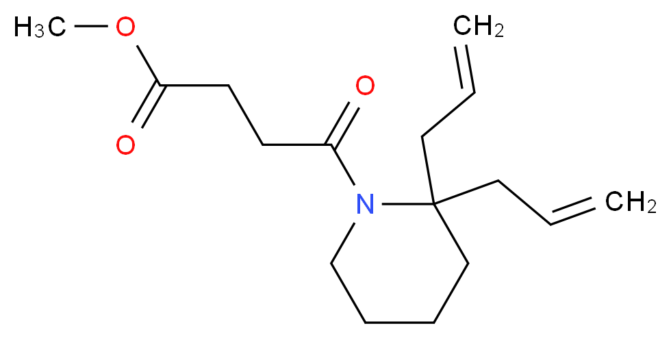 methyl 4-(2,2-diallylpiperidin-1-yl)-4-oxobutanoate_分子结构_CAS_)
