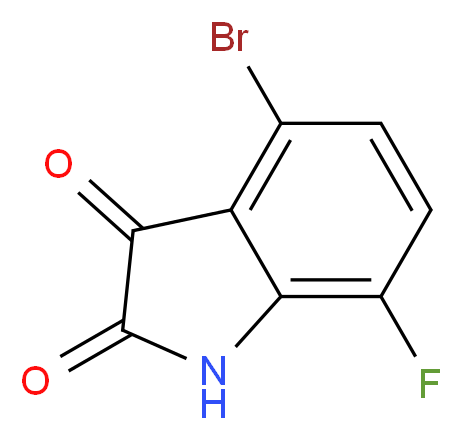 4-Bromo-7-fluoroindoline-2,3-dione_分子结构_CAS_1153535-26-2)