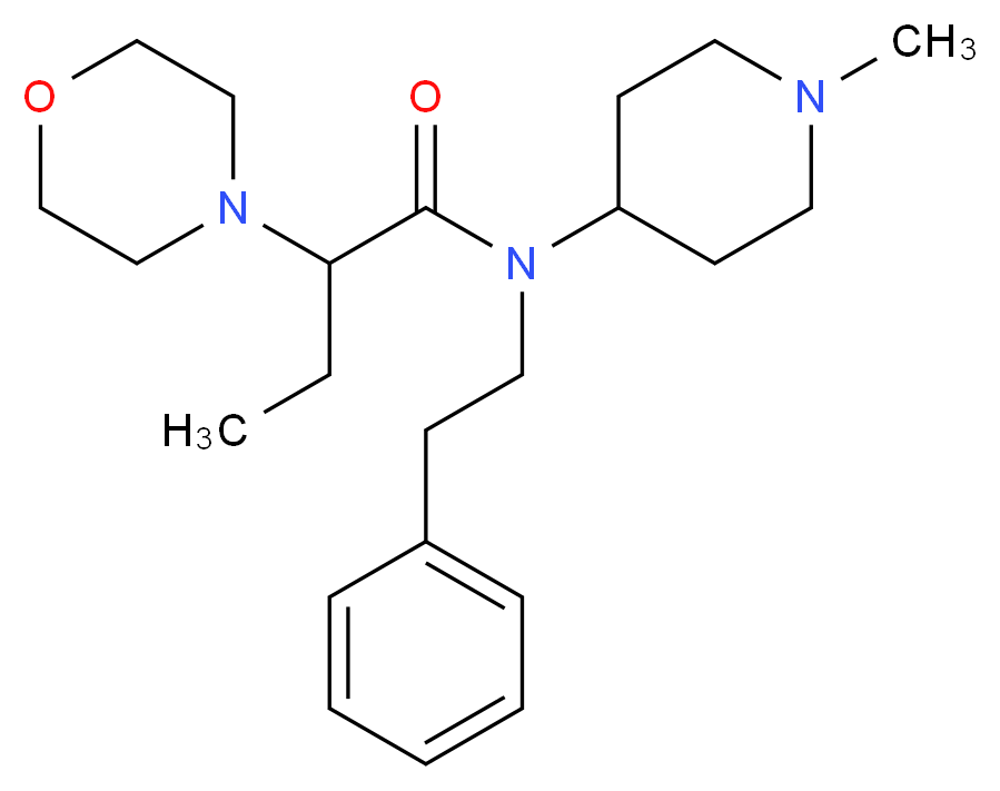 N-(1-methyl-4-piperidinyl)-2-(4-morpholinyl)-N-(2-phenylethyl)butanamide_分子结构_CAS_)