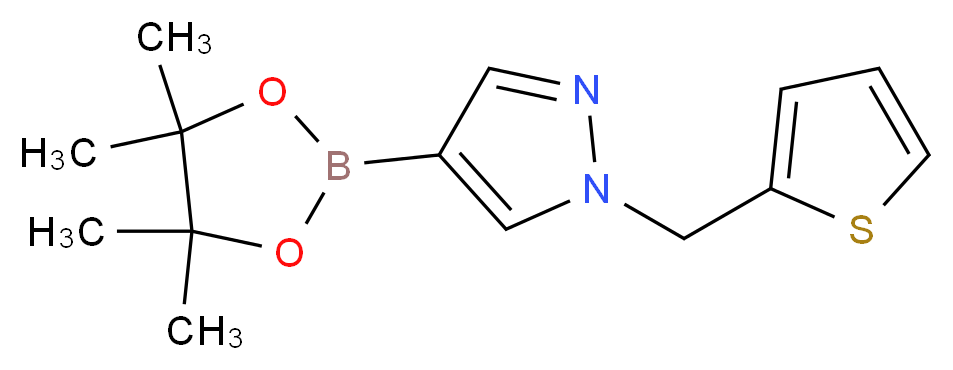 4-(tetramethyl-1,3,2-dioxaborolan-2-yl)-1-(thiophen-2-ylmethyl)-1H-pyrazole_分子结构_CAS_864754-19-8