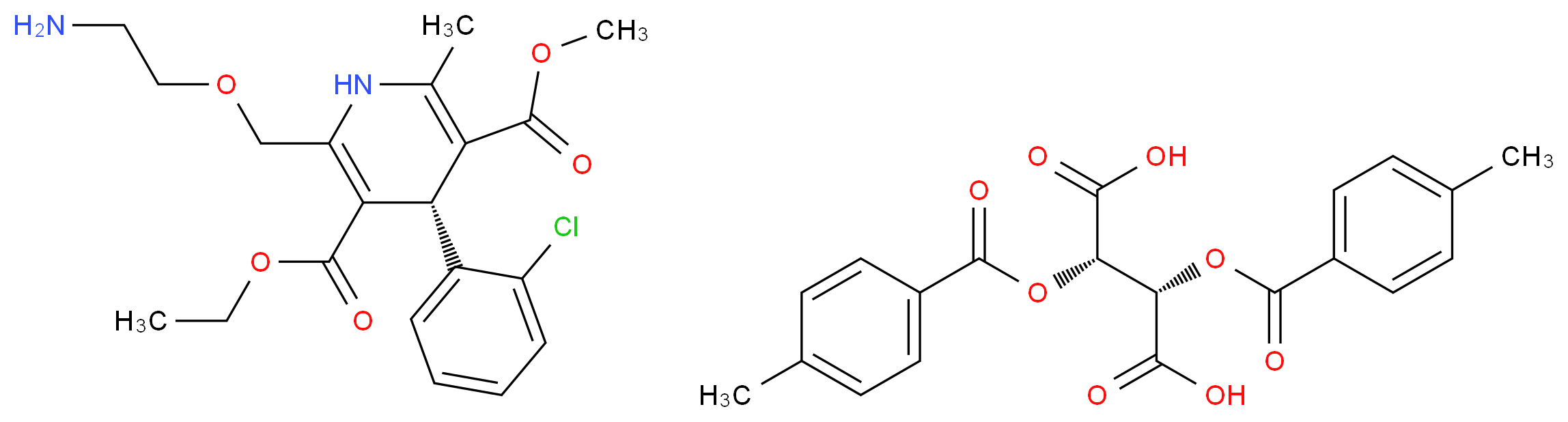 (S)-Amlodipine Di-p-Toluoyl-D-tartrate_分子结构_CAS_1215226-53-1)