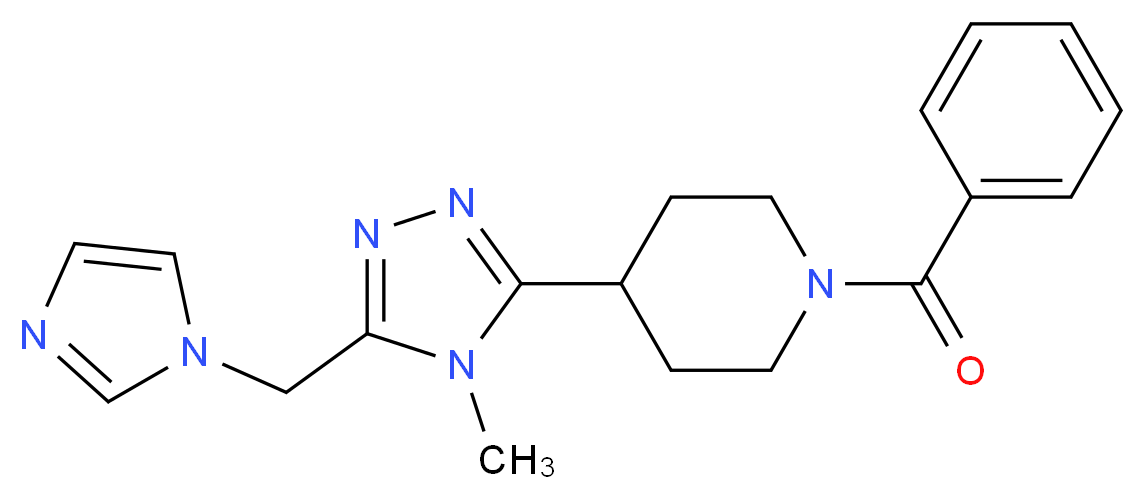 1-benzoyl-4-[5-(1H-imidazol-1-ylmethyl)-4-methyl-4H-1,2,4-triazol-3-yl]piperidine_分子结构_CAS_)