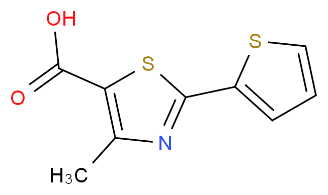 4-methyl-2-thien-2-yl-1,3-thiazole-5-carboxylic acid_分子结构_CAS_209540-08-9)