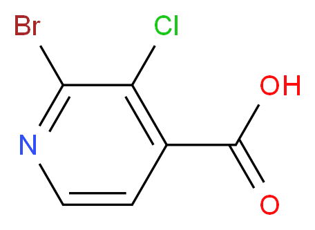 2-Bromo-3-chloropyridine-4-carboxylic acid_分子结构_CAS_1214377-39-5)