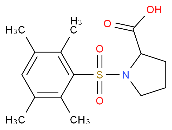 1-(2,3,5,6-tetramethylbenzenesulfonyl)pyrrolidine-2-carboxylic acid_分子结构_CAS_1009282-06-7