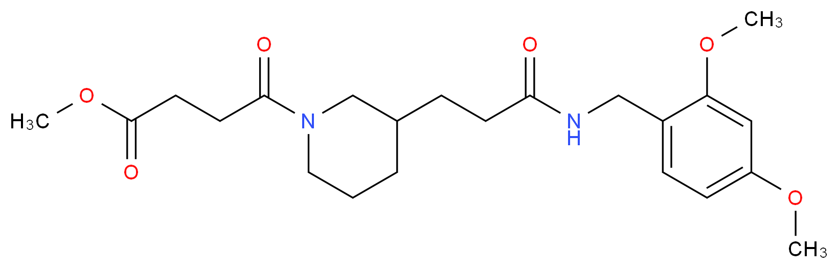 methyl 4-(3-{3-[(2,4-dimethoxybenzyl)amino]-3-oxopropyl}-1-piperidinyl)-4-oxobutanoate_分子结构_CAS_)