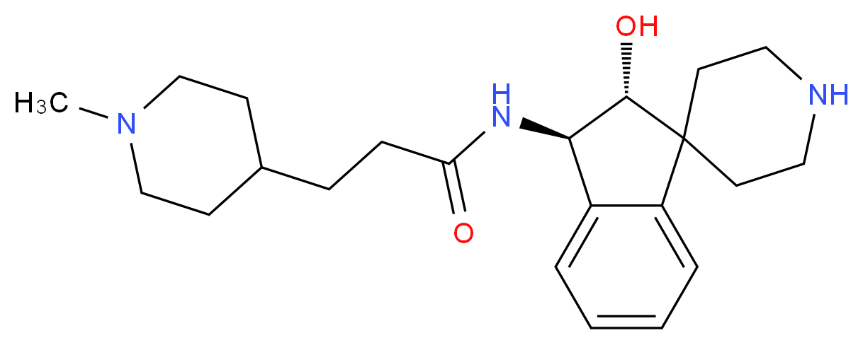 N-[(2R*,3R*)-2-hydroxy-2,3-dihydrospiro[indene-1,4'-piperidin]-3-yl]-3-(1-methyl-4-piperidinyl)propanamide_分子结构_CAS_)