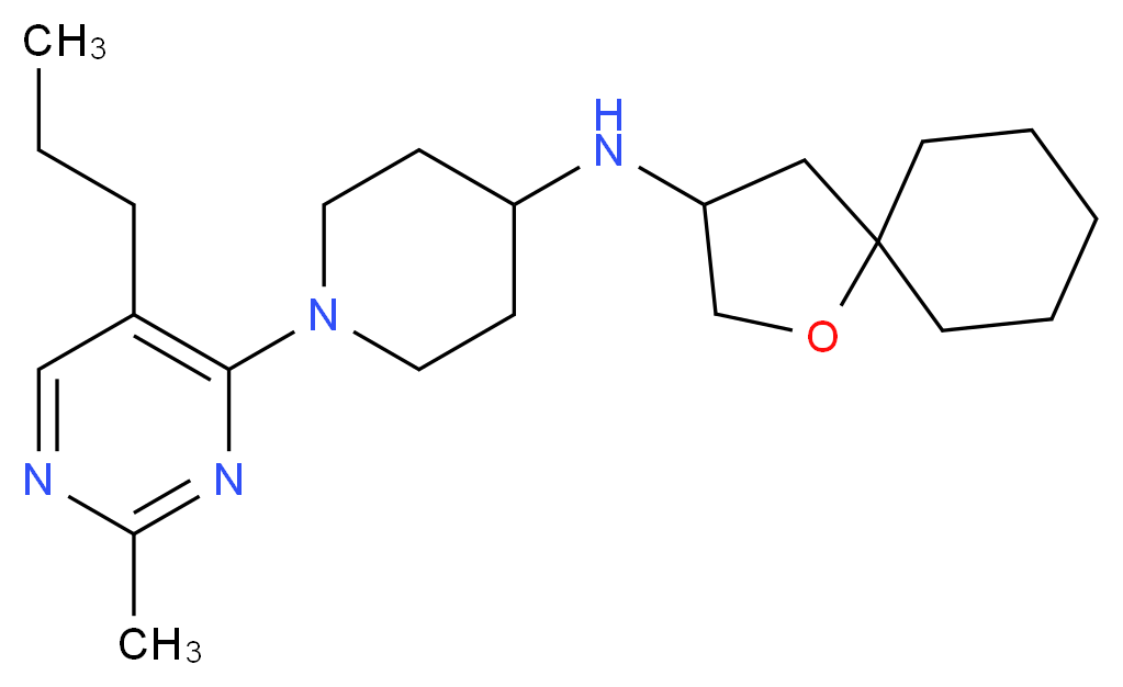 1-(2-methyl-5-propylpyrimidin-4-yl)-N-1-oxaspiro[4.5]dec-3-ylpiperidin-4-amine_分子结构_CAS_)