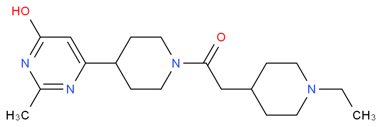 6-{1-[(1-ethyl-4-piperidinyl)acetyl]-4-piperidinyl}-2-methyl-4-pyrimidinol_分子结构_CAS_)