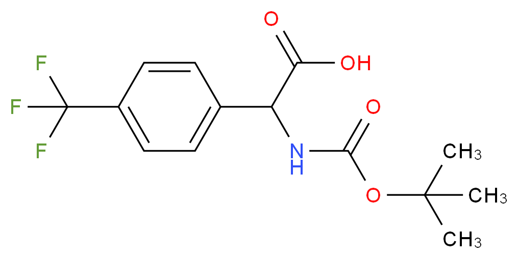 2-{[(tert-butoxy)carbonyl]amino}-2-[4-(trifluoromethyl)phenyl]acetic acid_分子结构_CAS_847147-40-4